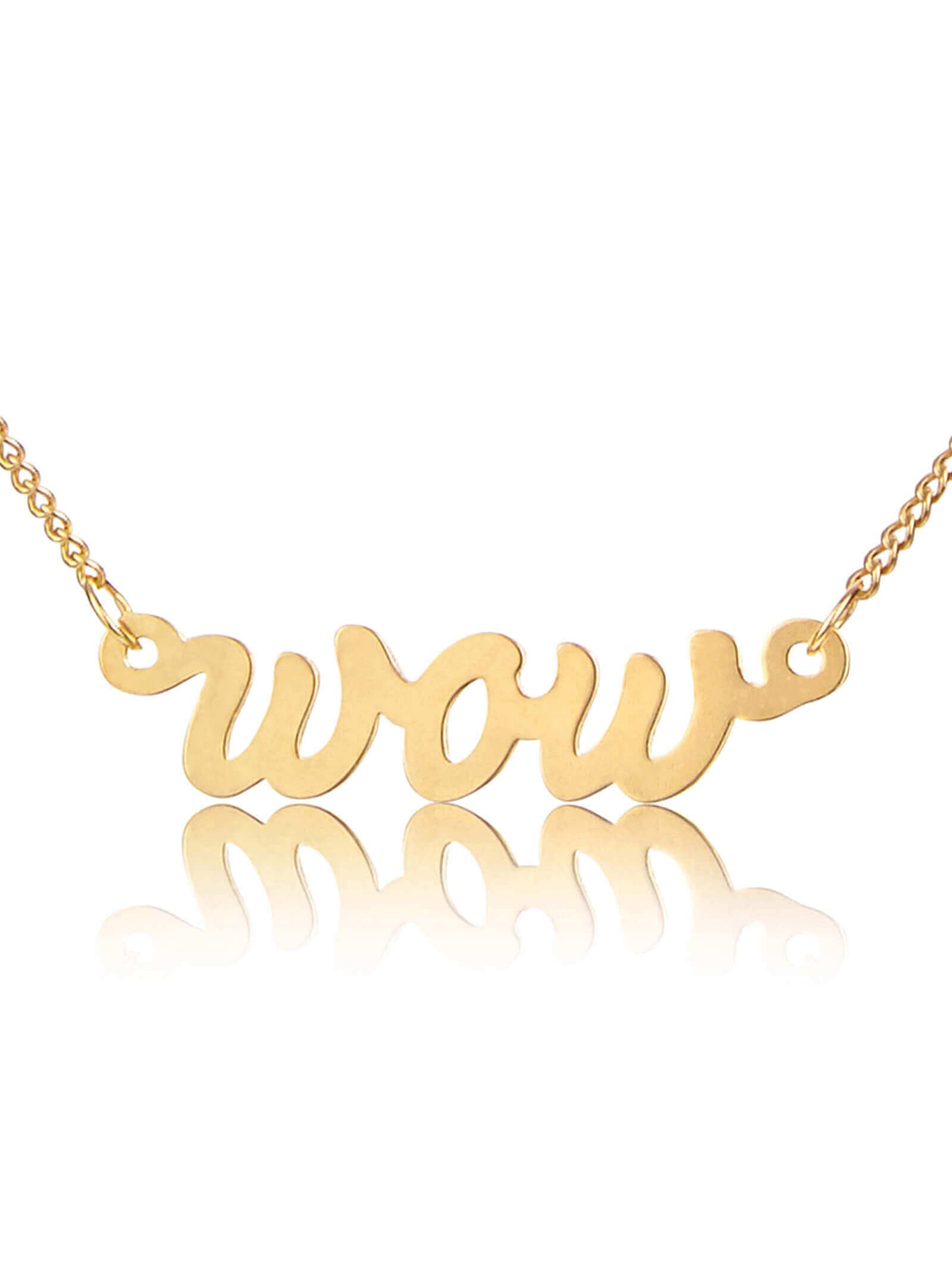 Kettenanhänger WOW Vergoldet 