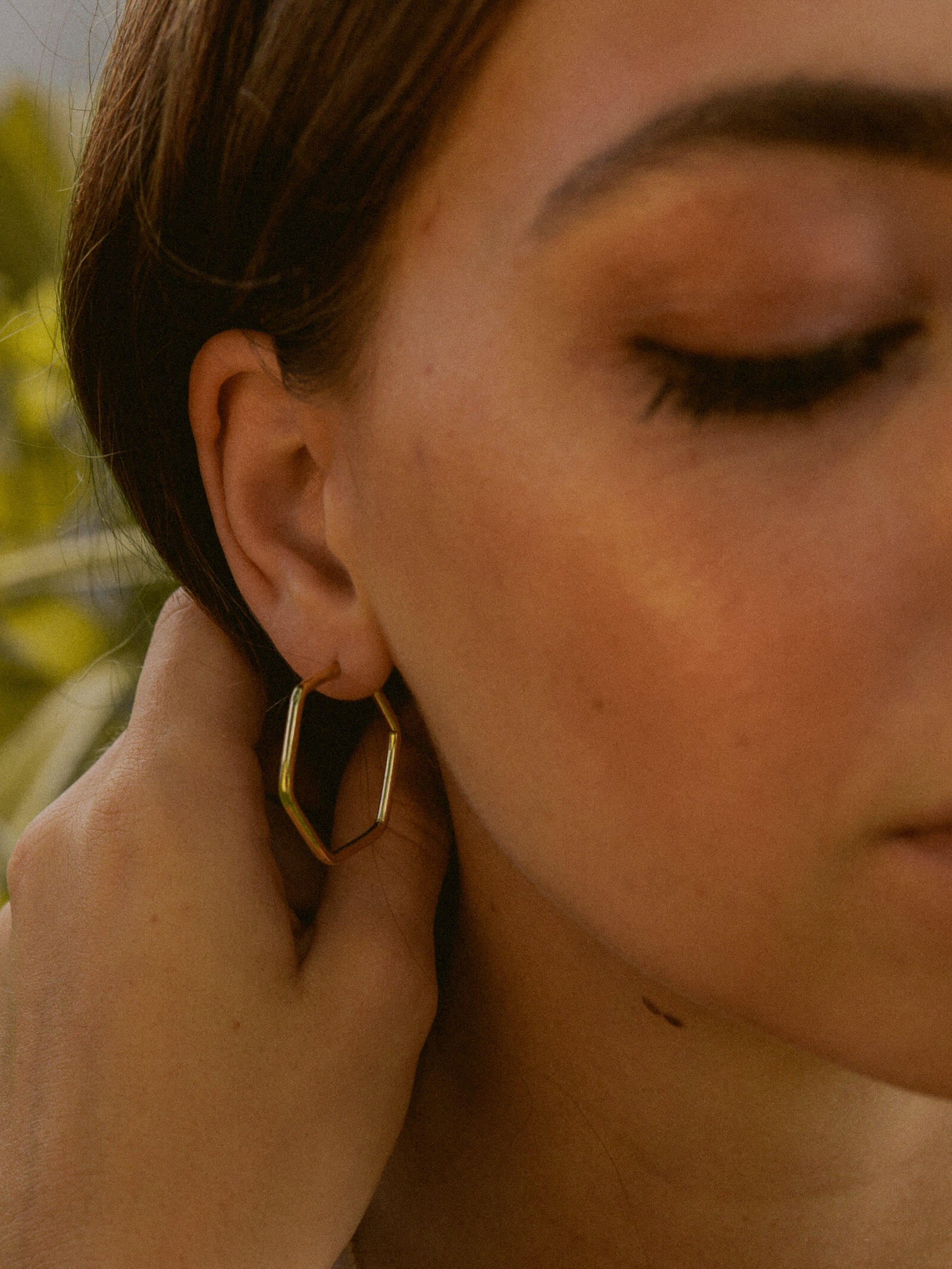 Creolen HEXAGON Dezent Vergoldet-1