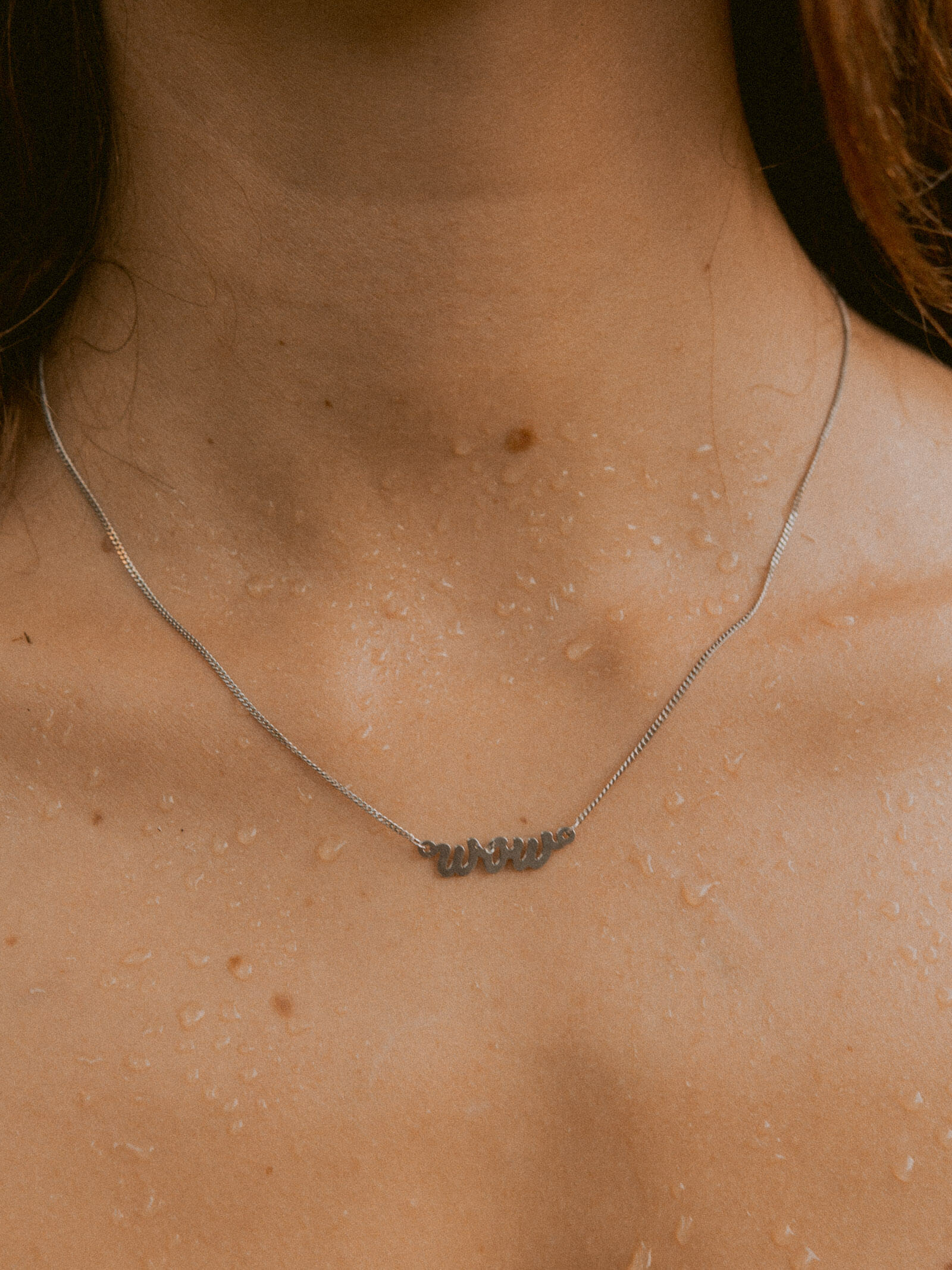 Kettenanhänger WOW Silber Rhodiniert-3