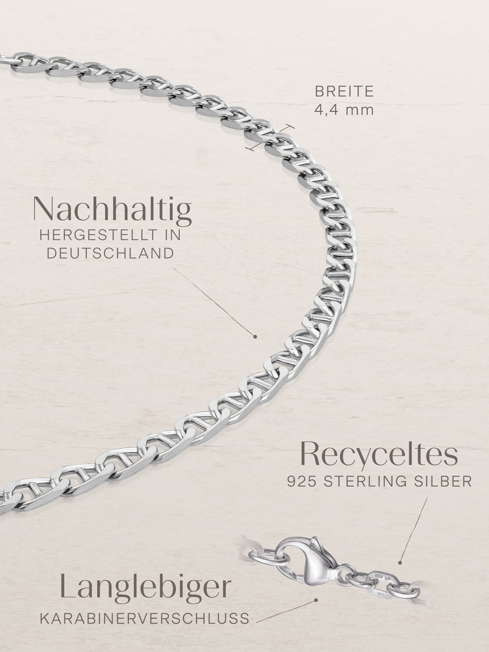 Armband Panzerkette TIMELESS Robust Silber-2