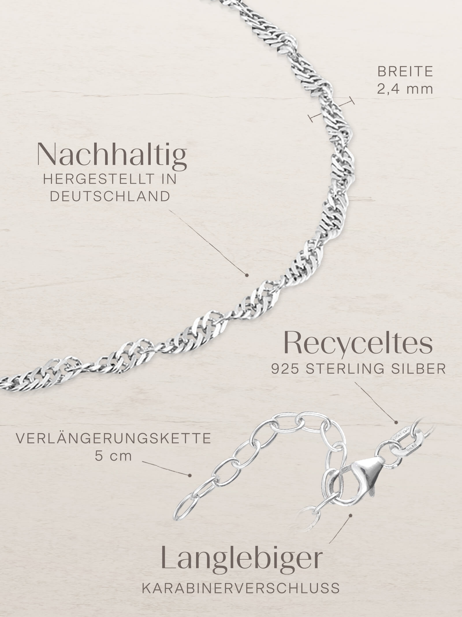 Fußkette Singapurkette SINGAPORE Silber-4