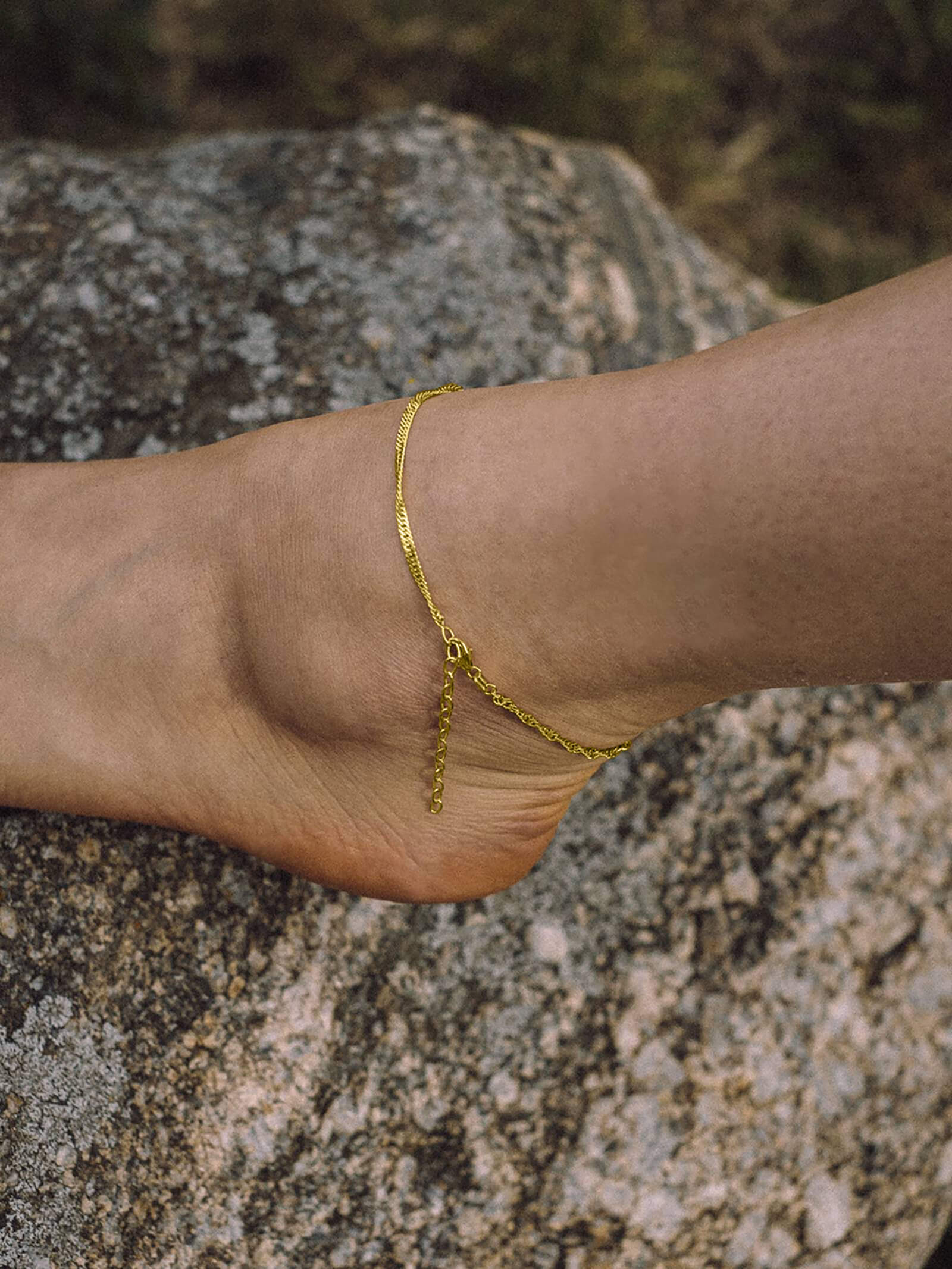 Fußkette Singapurkette SINGAPORE Vergoldet 