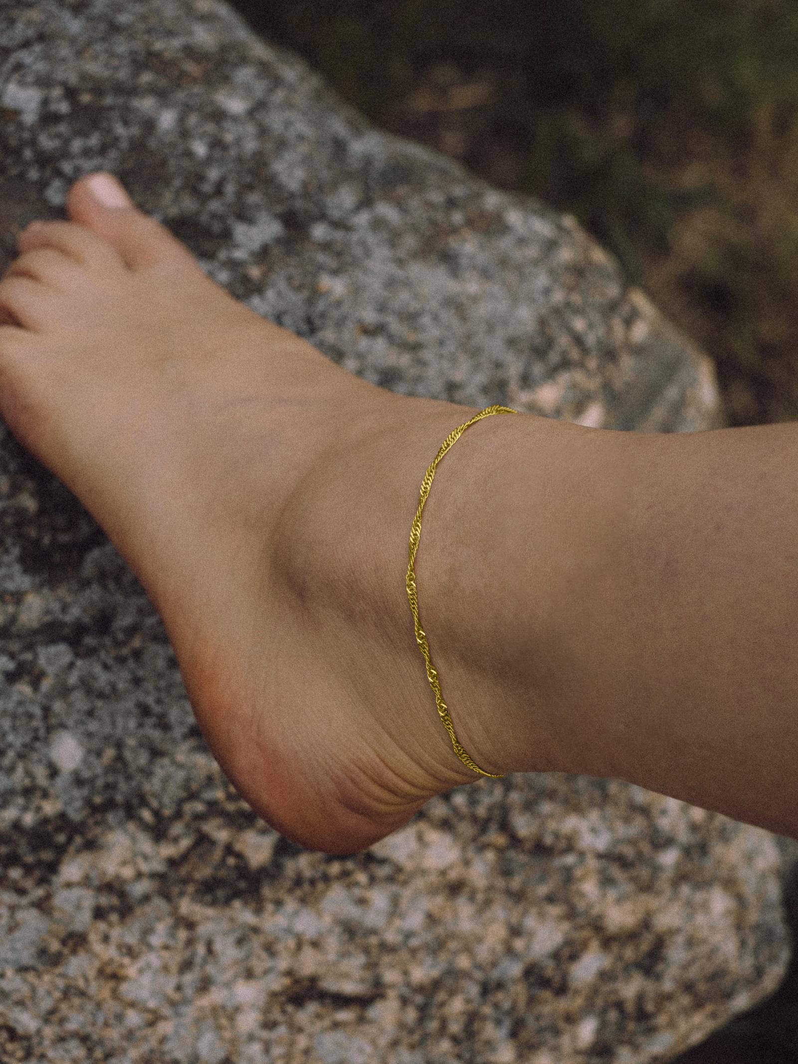 Fußkette Singapurkette SINGAPORE Vergoldet 