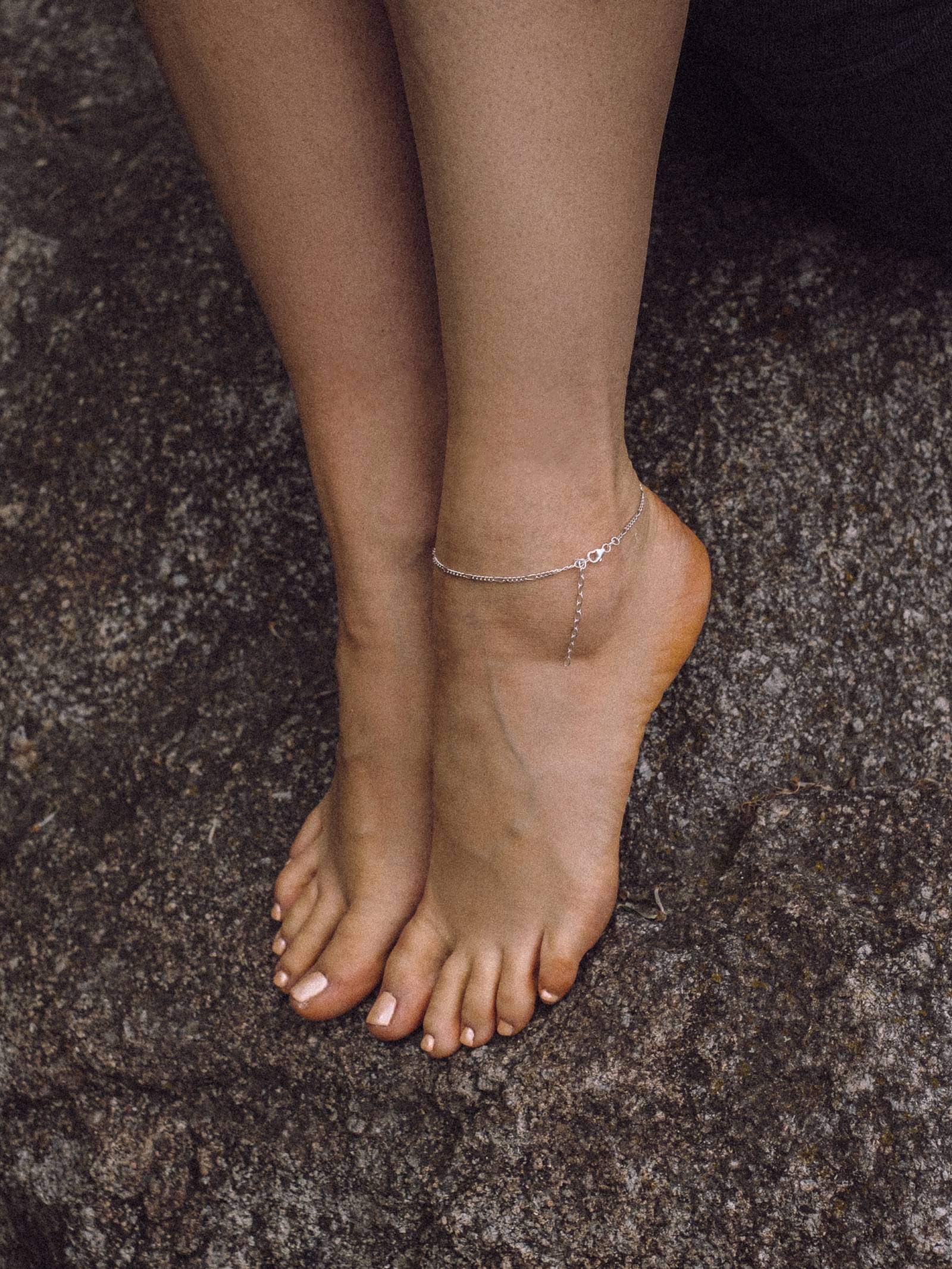 Fußkette Figarokette VARIED Silber 